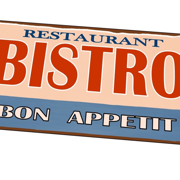 Bistro Retro Style Sign Restaurant Bistro Sign Métal vintage Style Café Sign