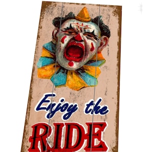 Genieße die Fahrt Vintage Jahrmarkt Karneval Schild Retro Vintage Stil Fun Fair Sideshow Schild Reproduktion Karneval Metall Vintage Stil Schild