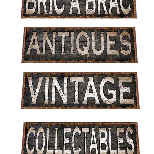 Retro Antiques Shop Sign Bric a Brac Vintage Shop Sign Collectables Flea Market Sign