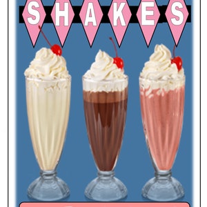 Retro Diner Sign American Diner 1950s Milk Shakes Sign Café Sign Vintage Retro Diner Sign Milk Shakes Advertising Sign