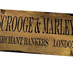 Christmas Sign Scrooge & Marley Christmas Retro Vintage Style Metal Sign Charles Dickens Christmas Carol Sign