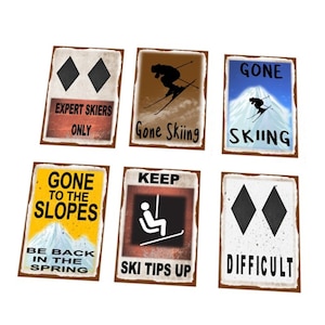 vintage Ski Signs Skiing Ski Slopes Ski Resort Signs