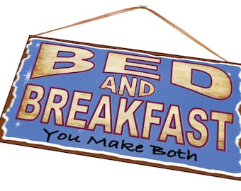 Bed & Breakfast Retro Novelty Metal Sign 15cm x 29cm