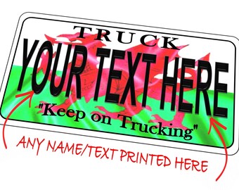 Walisische Trucker Neuheit Nummernschild Personalisiertes Nummernschild Personalisiertes Geburtstagsgeschenk 15 cm 29 cm Neuheit Nummernschild
