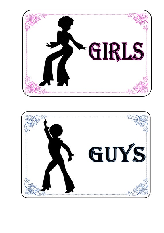 Disco Dance Toilet Door Signs Dancer Clubbing Toilet Door Signs