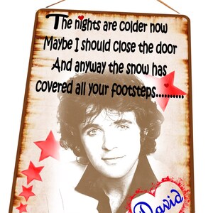 Rétro David Essex Signe 1970s vintage Musique Signe Hivers Tale Signe Rétro Pop Signe Plaque Murale
