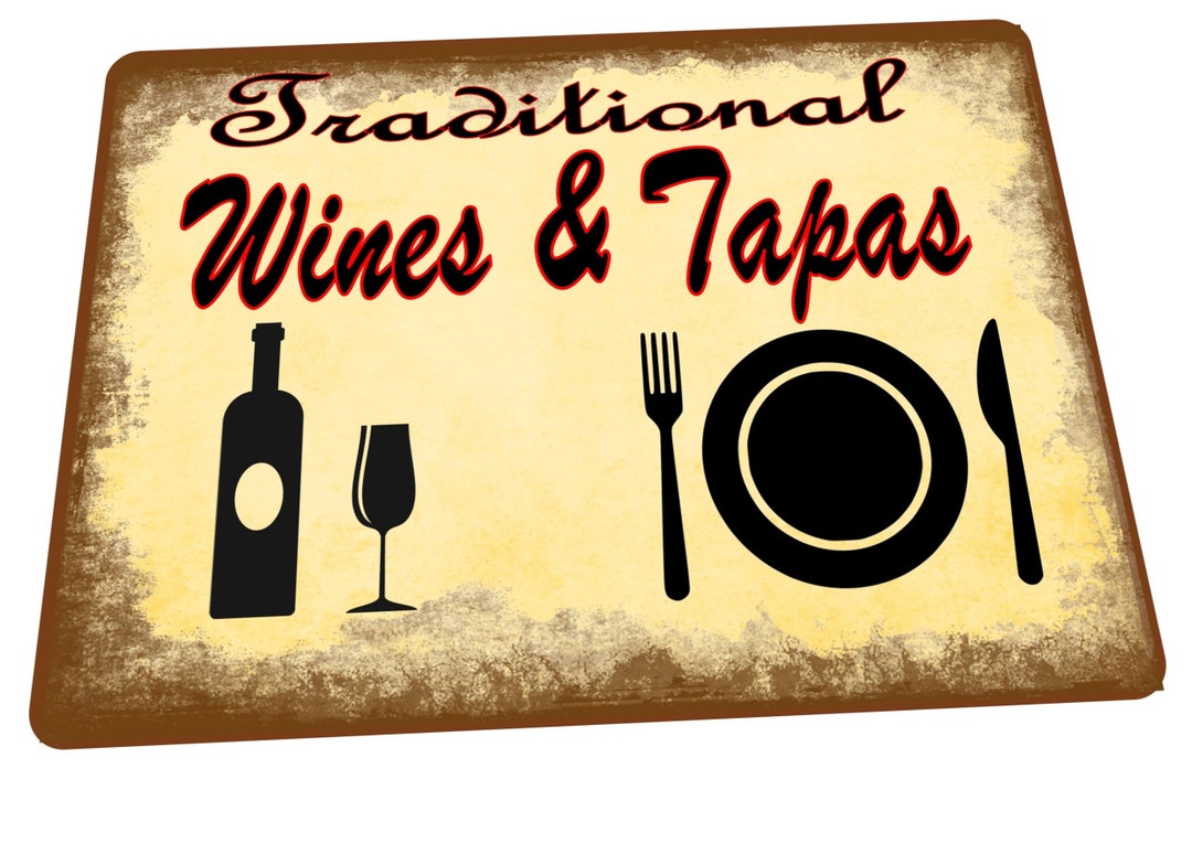Sangria & Tapas Bar Sign Vintage Style Spanish Costa Sangria Tapas Sign ...