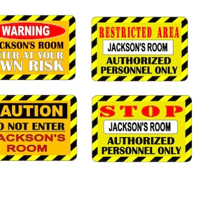 Children&#39;s Personalised Door Sign Personalised Nursery Door Sign Girls Door Sign, Boys Door Sign Warning Design Design