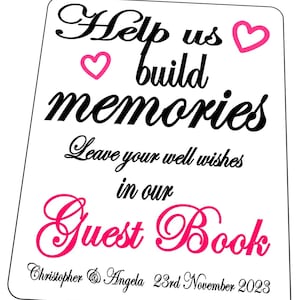 Wedding Day Guest Book Sign Personalised Guest Book Wedding Day Sign Custome Mr & Mrs Wedding Sign