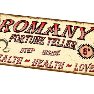 Retro Fairground Sign Victorian Fortune Teller Sign Vintage Carnival Sign Retro Metal Sign Reproduction 15cm x 29cm metal sign