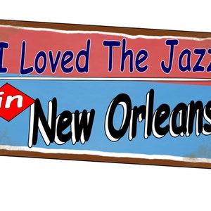 New Orleans Retro Sign Vintage Style Metal Sign 15cm x 29cm Metal Sign Aged Metal Sign Holiday Sign