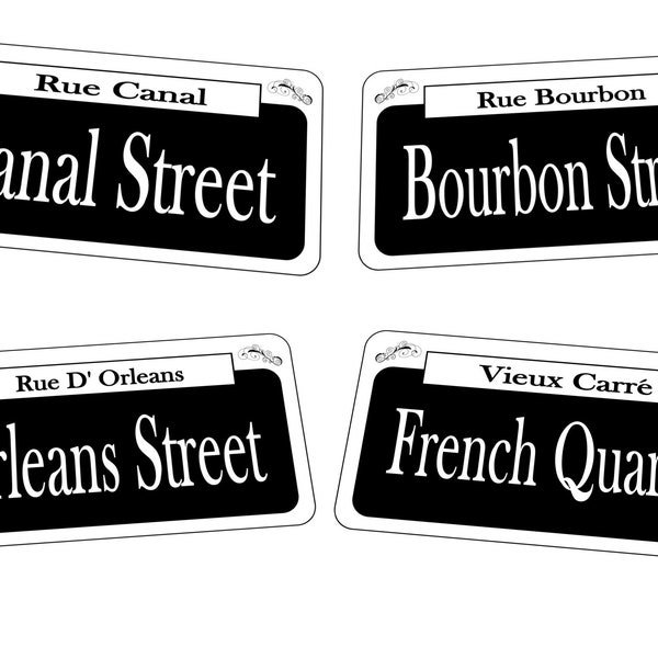 New Orleans Street Signs Reproduction New Orleans Street Sign Bourbon St French Quarter Canal Street 15cm x 29cm Metal Sign