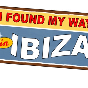 Ibiza Retro Bord Vintage Stijl Metalen Bord 15cm x 29cm Metalen Bord Verouderd Metalen Bord Vakantiebord