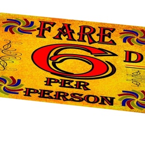 Vintage Fairground  Sign Fare Fairground Sign Vintage Coaster Sign Retro Metal Sign Reproduction 15cm x 29cm metal sign