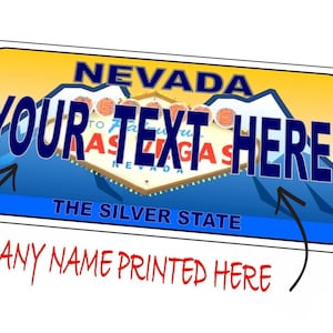 Las Vegas License Plate Frames (Set of 2) Custom Name and Number for Men  Women Gifts