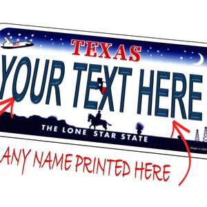Texas Novelty Number Plate Personalised Number Plate Personalised Birthday Gift 15cm 29cm American Number Plate