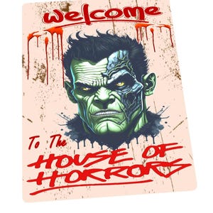 House of Horrors Vintage Karneval Fahrt Schild Jahrmarkt Karneval Fahrt Metallschild Jahrmarkt Fahrt Schild Retro Karneval Fahrt Schild