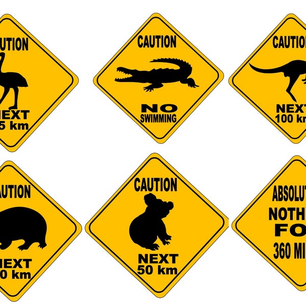 Panneaux routiers australiens Fun Novelty Aussie Road Sign Kangaroo Koala Crocodile Wombat Australia Outback Signs