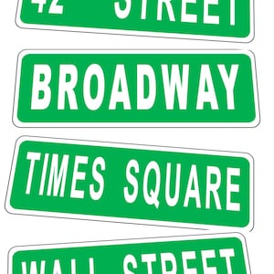 Cartello stradale di New York Cartello di Broadway Riproduzione di Times Square Cartello di New York City