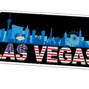 Cartello Las Vegas Nevada Novità Cartello Skyline in metallo Targa da appendere a parete Mancave Cartello da parete in metallo Cartello retrò della città