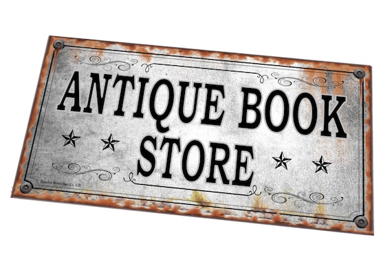アンティーク書店看板 レトロ ヴィンテージ スタイル ショップ看板