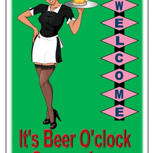 Retro Beer Bar Sign 1950s Beer Sign Pub Sign Vintage Retro Pub Bar Advertising Sign