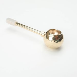 Aloha Punchbowl Disco Pipe Dimpled - Uniquely designed cleanable brass pipe with tar trap. Made in Hawaii, USA