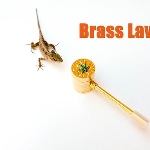 Brass Lava - Dimple Finished Chamber Pipe, Screenless, Airtight Lid for Smell-Proof and Removable Bottom for Easy Cleaning, Made in Hawaii