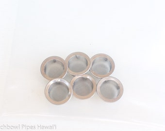 Aloha Punchbowl 6 Stainless Steel Mesh Screens 1/2&quot; Screen Size for Shaka Mini Pipe
