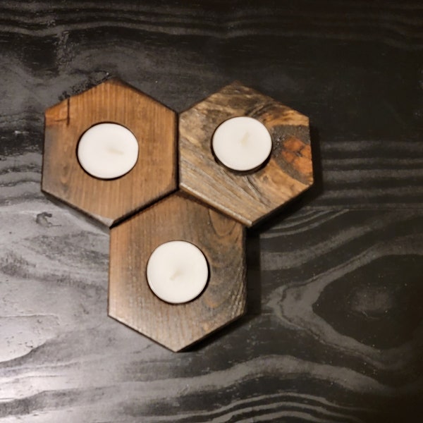 Wood Tealight Holder Etsy