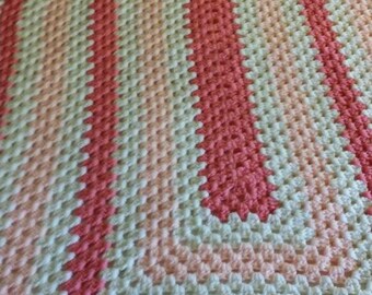 Pink and White Afghan