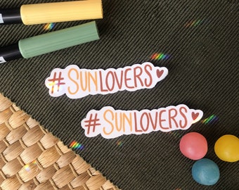 Sun lover sticker, Waterproof sticker, matte sticker, stickers, cute sticker, individual sticker