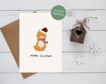 Greeting card - Meow Christmas with envelope, Greting card with envelope