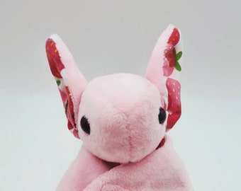 MADE TO ORDER | Pink Strawberry Minky Bat Soft Plush