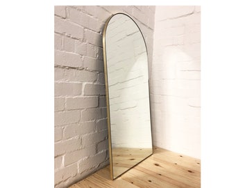 Arcus™ Arch shaped Modern Large Mirror with Brass Frame