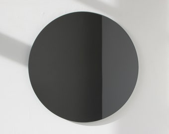 Orbis™ Black Tinted Round Frameless Minimalist Mirror - Large, XL