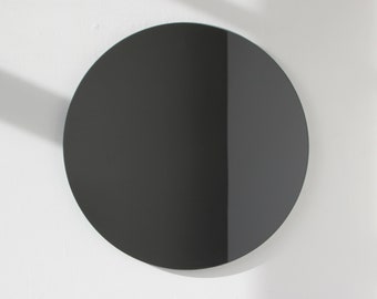 Orbis™ Round Black Tinted Contemporary Frameless Mirror