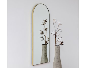 Arcus™ Arch shaped Modern Mirror with Solid Brass Frame