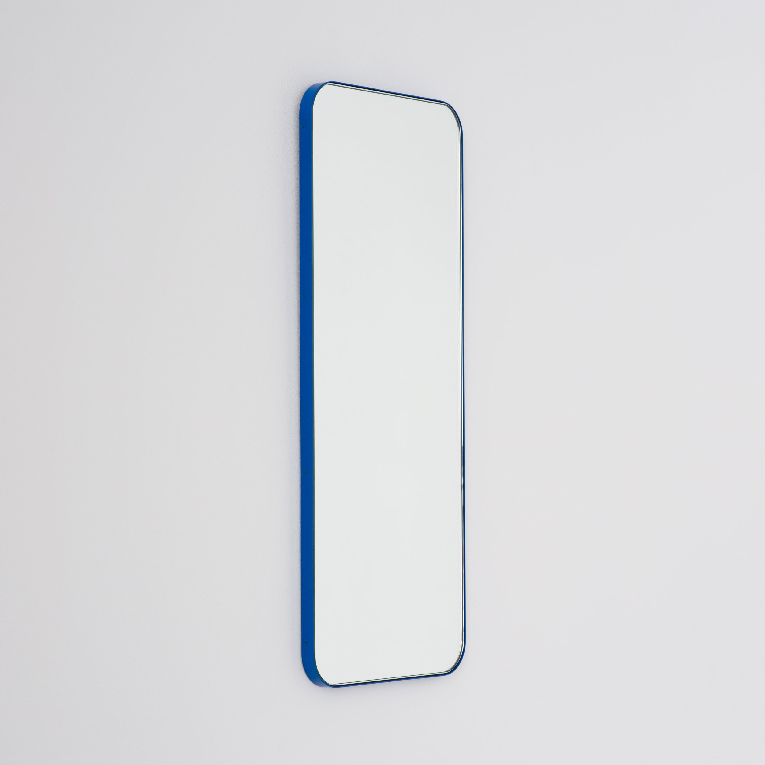 Quadris™ Rechteckiger moderner Spiegel mit blauem Rahmen | Etsy