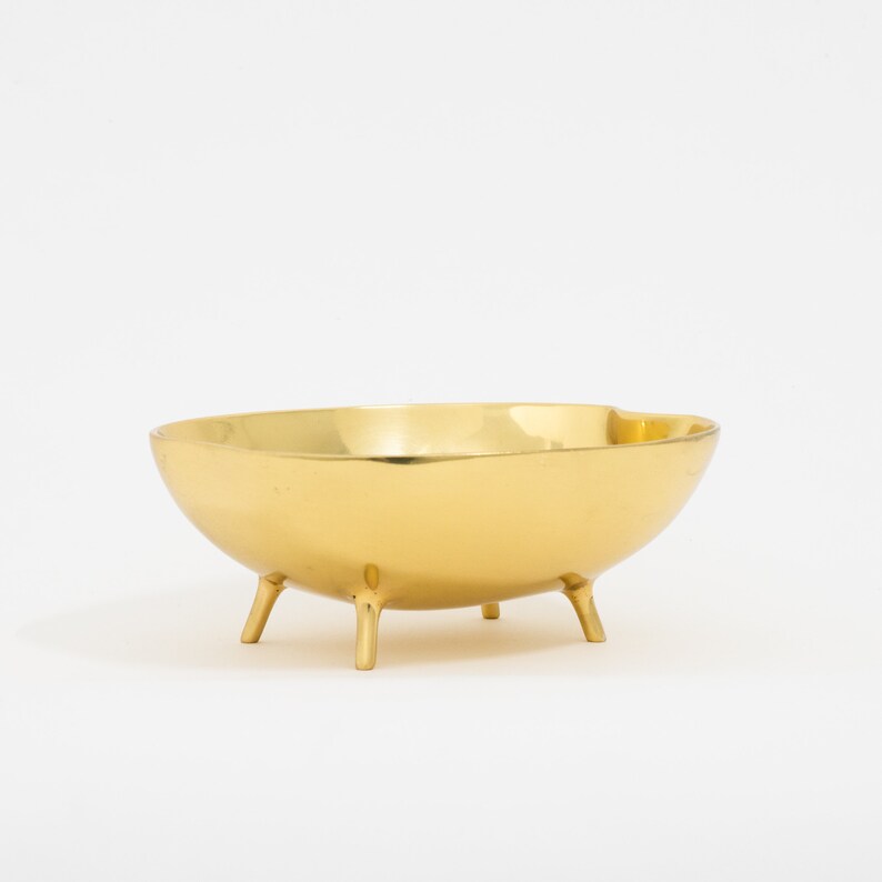 Polished Brass Bowl With Legs image 6