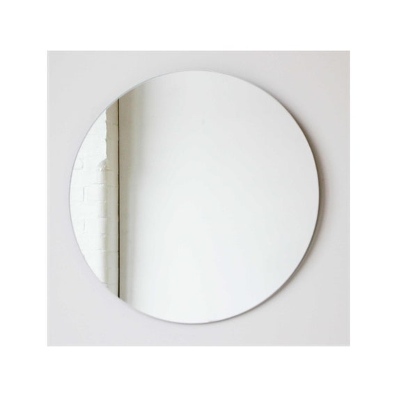 Orbis Round Frameless Minimalist Oversized Mirror Large Xl - Large White Oversized Mirror Orbis Round Frameless Minimalist Oversized Mirror Large Xl - Large White Oversized Mirror