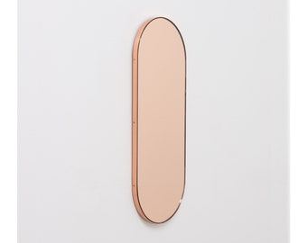 Capsula Capsule shaped Rose Gold Contemporary Mirror with Copper Frame - XL