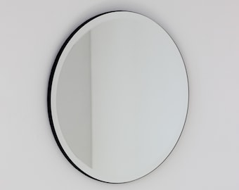 Orbis™ Art Deco Bevelled Round Frameless Mirror, Customisable