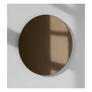 Orbis™ Bronze Tinted Round Contemporary Frameless Mirror, Customisable