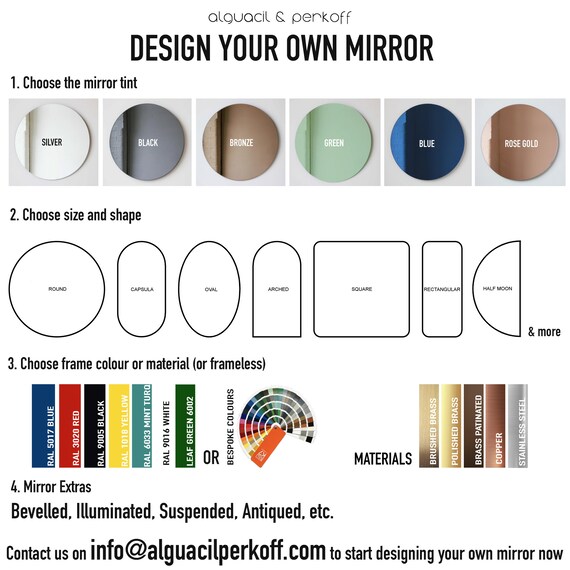 Orbis Round Double Sided Suspended Mirror With A Brushed Etsy