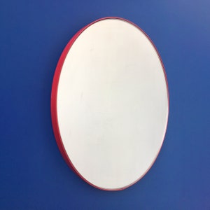 Orbis™ Round Modern Mirror with Red Frame - Large, XL