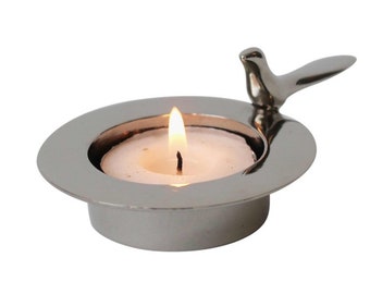 1 Bird Nickel Plated T-light Candle Holder