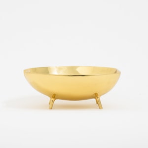 Polished Brass Bowl With Legs image 7