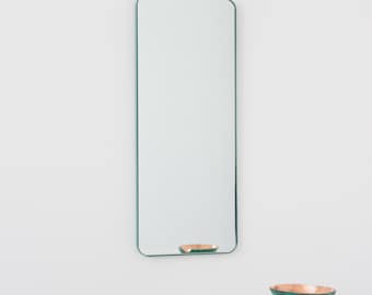Quadris™ Rectangular Modern Mirror with Mint Turquoise Frame