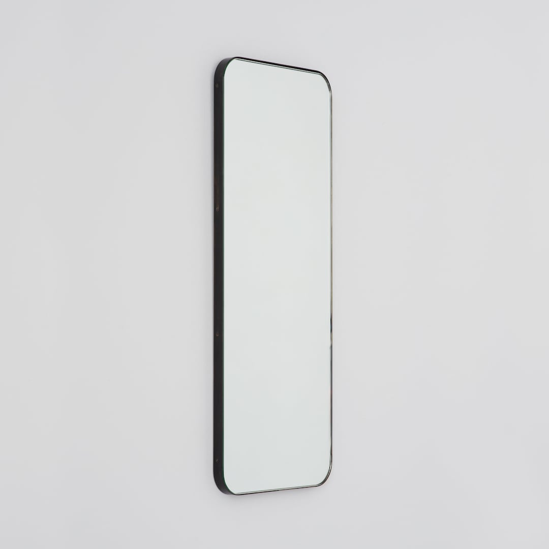 Quadris™ Contemporary Rectangular Mirror With Bronze Patina Frame - XL ...